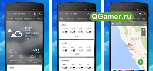ТОП-5 приложения для просмотра погоды на Андроид